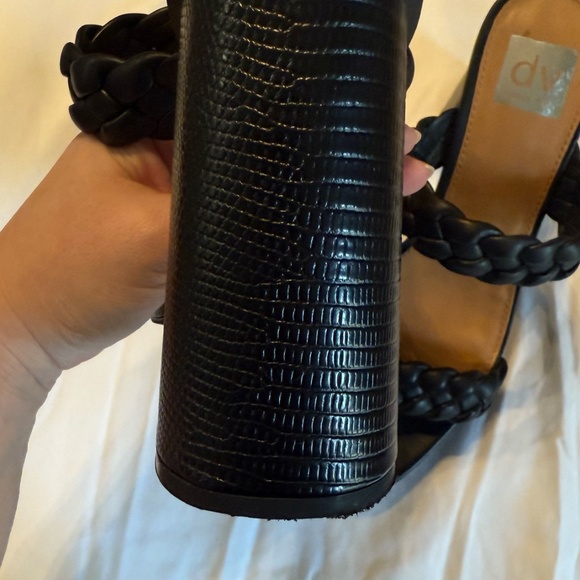 Dolce Vita Black Peggy Braided Sandal Heels - Picture 10 of 10